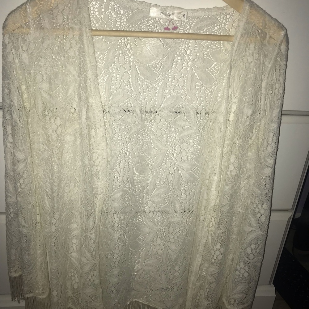 White lace kimono. Brand new.